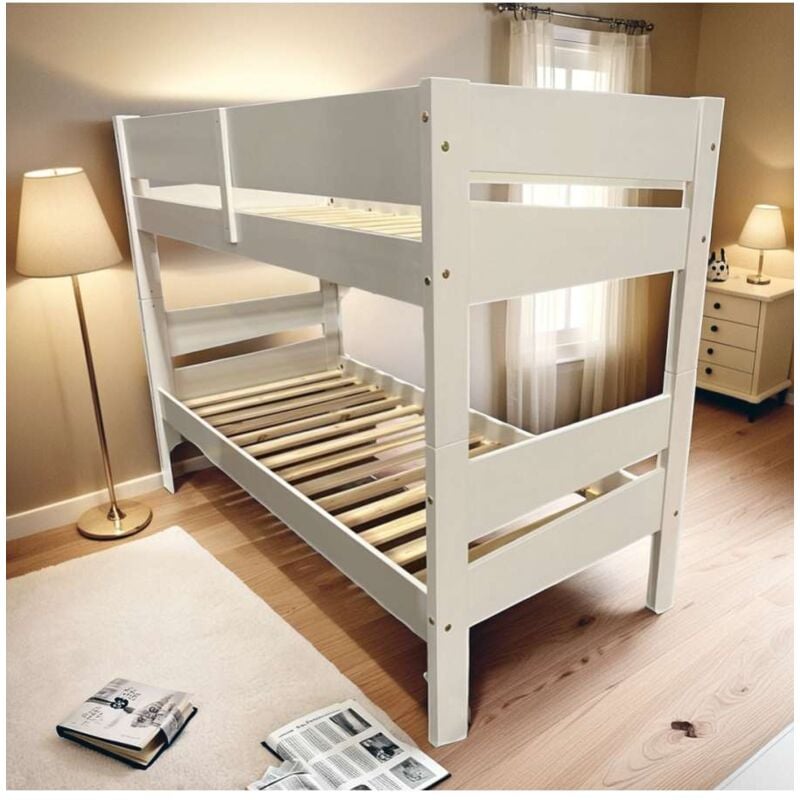 foto del prodotto domo mea letto a castello in legno bianco 199x89.5 cm