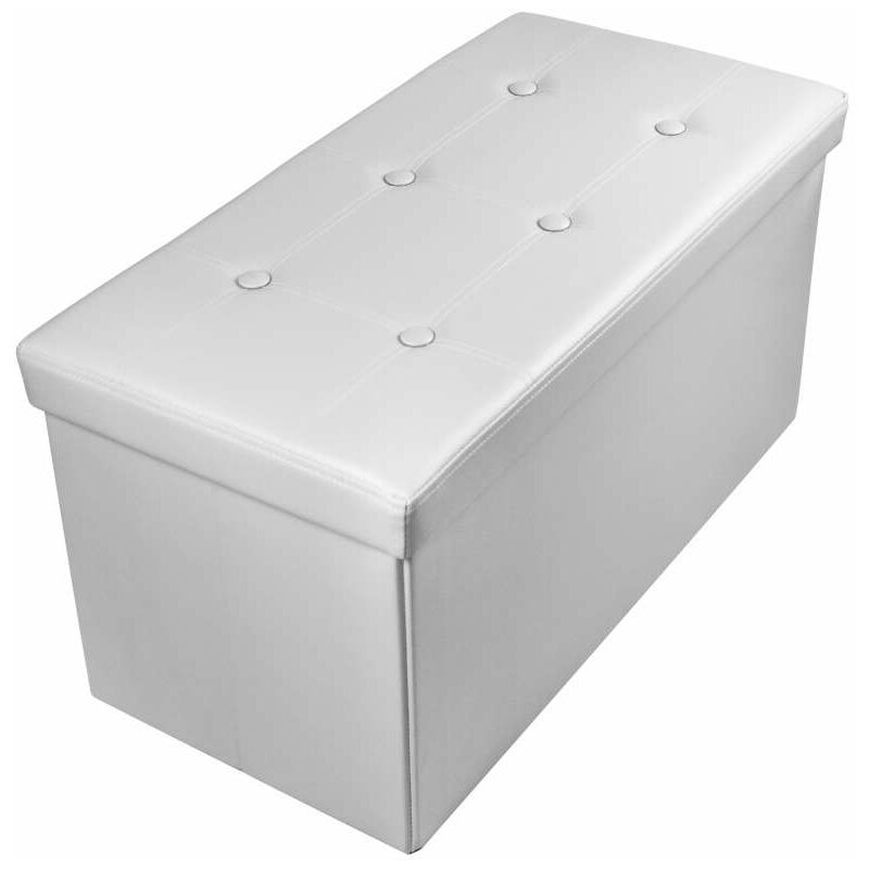 foto del prodotto domo mea pouf pieghevole bianco 76x38x38cm