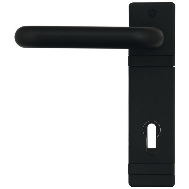 foto del prodotto domoferm 600040000 maniglia su breve schild inklusiv bb di impiego e 1 chiavi, distanza pz 88 mm, plastica, nero