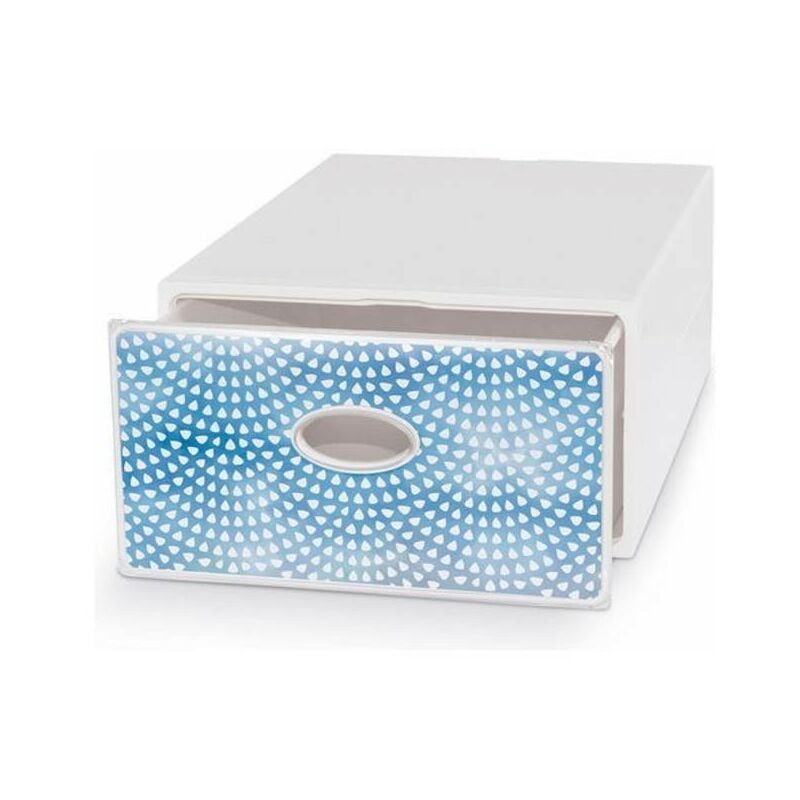 foto del prodotto domoliving cassetto contenitore multiuso da riordino 28x40x15 h qbox aqua domopak