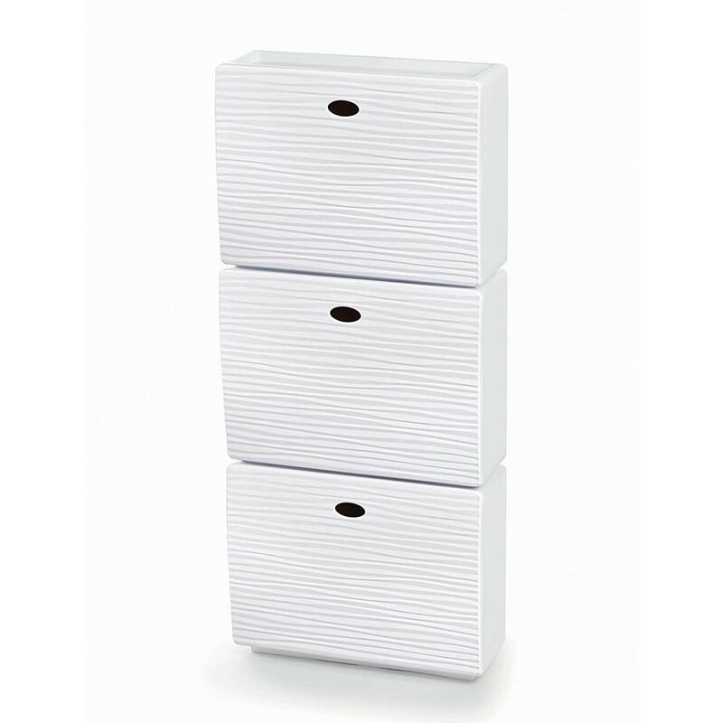 foto del prodotto domoliving scarpiera componibile ante a ribalta wave tris bianco 51x17x118 h cm domopak