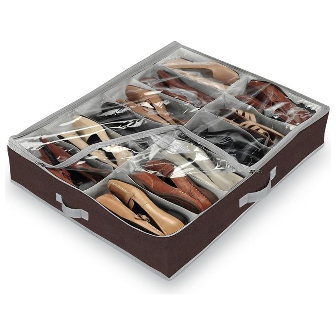 foto del prodotto domopack living custodia per 12 scarpe marrone 76x60x15 cm