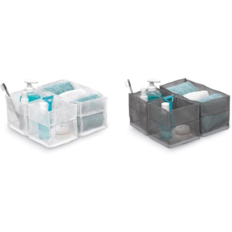 foto del prodotto domopak cesti per bagno rettangolari set 3 pezzi colori bianco o grigio