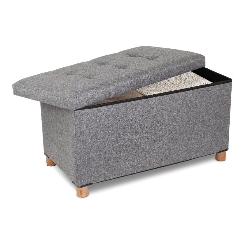 foto del prodotto domopak living ottoman pouf contenitore con piedini in legno large