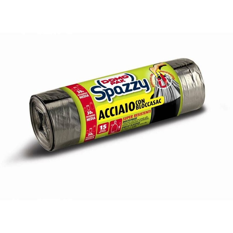 foto del prodotto domopak spazzy acciaio con bloccasac 30 l