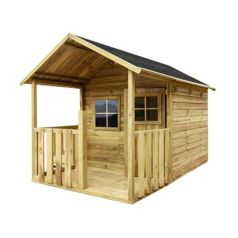 foto del prodotto domus casetta da giardino per bambini in legno blanka 139x237x165 cm