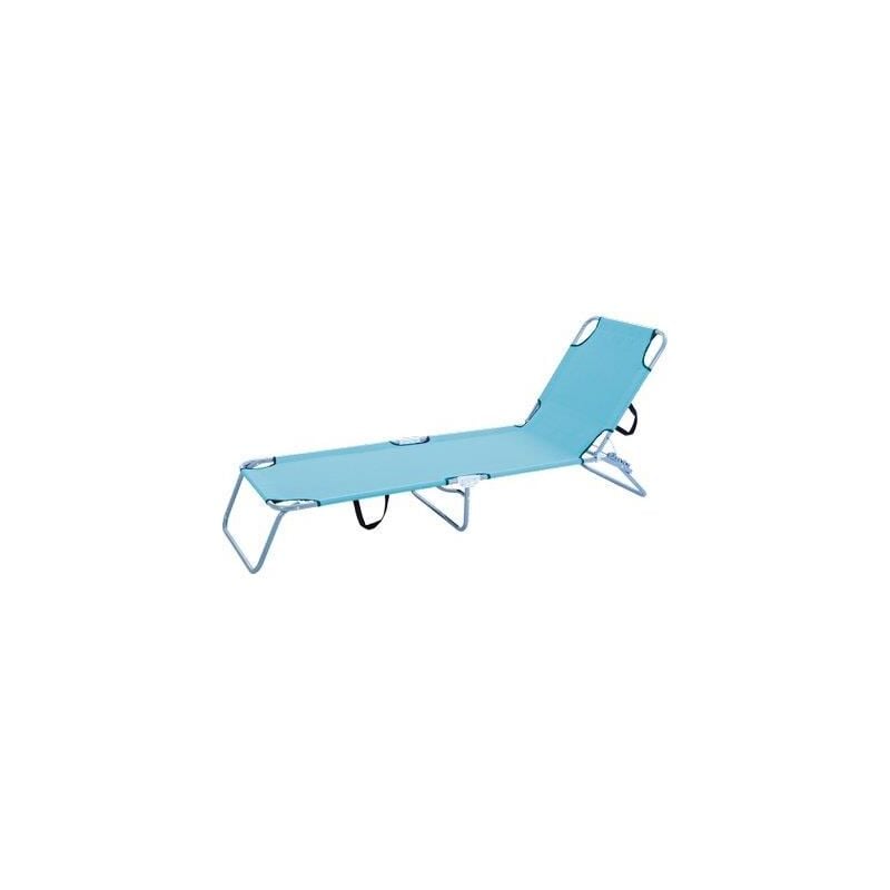 foto del prodotto domus lettino male acciaio poly celeste cm 58x190 h.cm 27