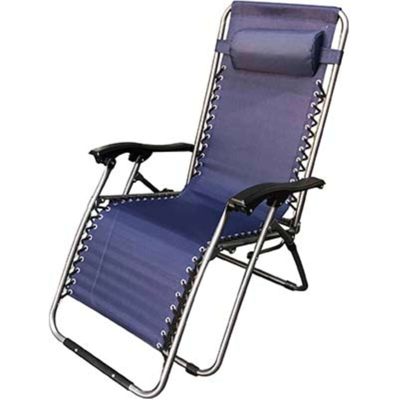 foto del prodotto domus sdraio virtus acciaio text blu cm 90 165x65 h.cm 112