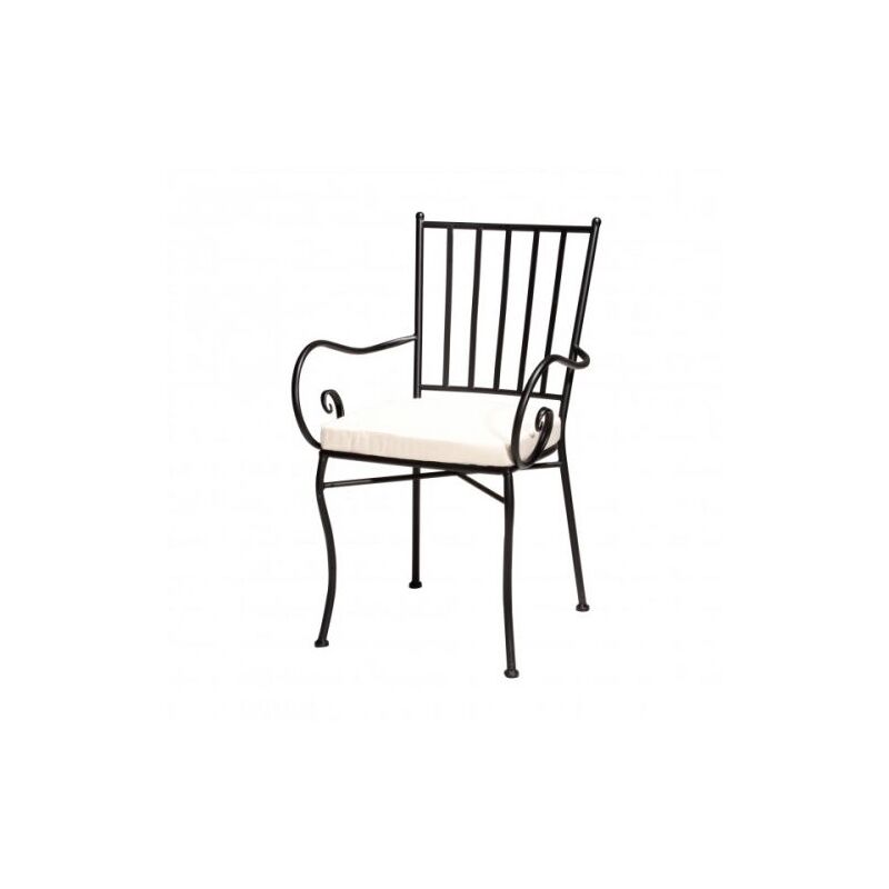 foto del prodotto domus sedia ravello braccioli acciaio vern cm 52x51 h.cm 90 cuscino