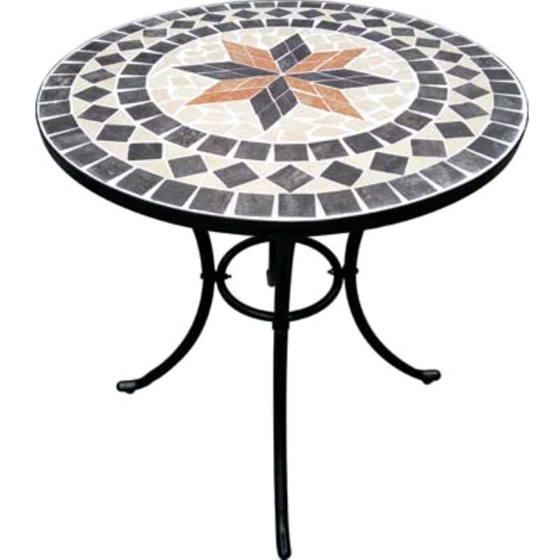 foto del prodotto domus tavolo da giardino rotondo in ferro battuto con mosaico d. 60 cm 34597 