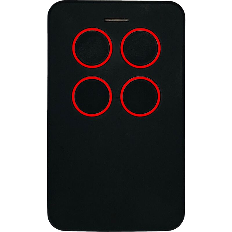 foto del prodotto domyno - telecomando cancello automatico rolling code e codice fisso multifrequenza rosso