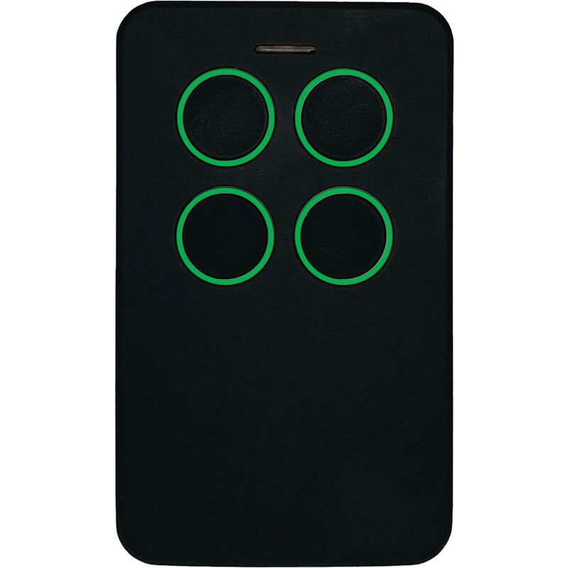 foto del prodotto domyno telecomando cancello automatico rolling code e codice fisso multifrequenza verde 