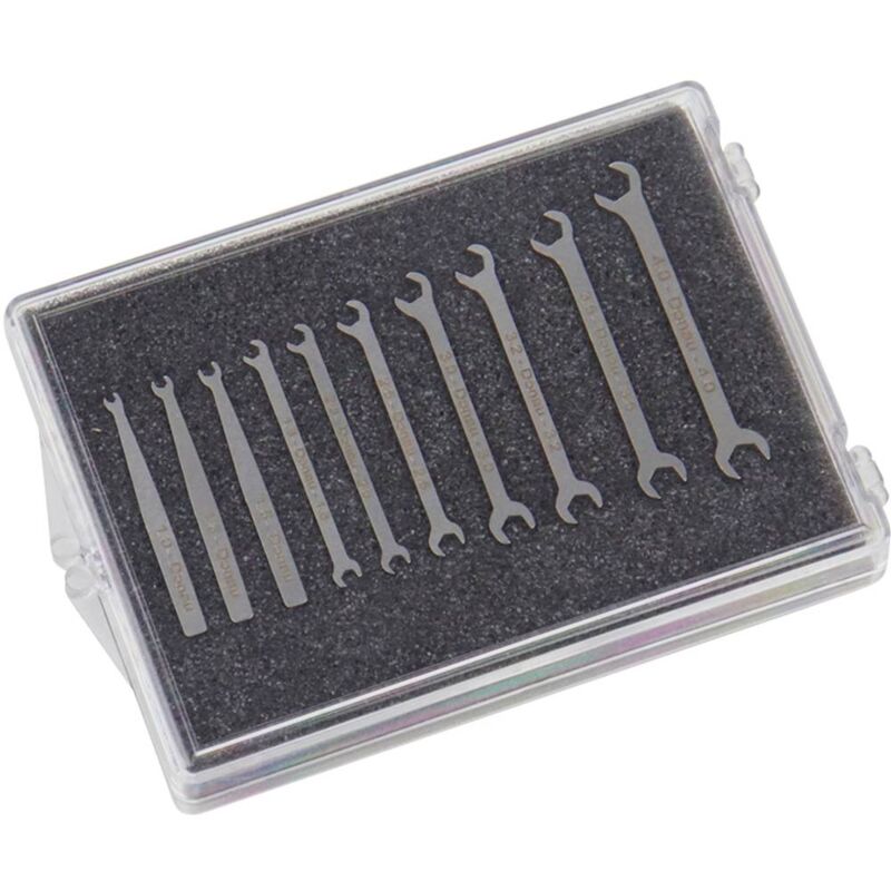 foto del prodotto donau elektronik 980 set micro maulschl ssel set 10 tlg. 1 4 mm micro chiave aperta 10 parti misura metrica 1 4 mm