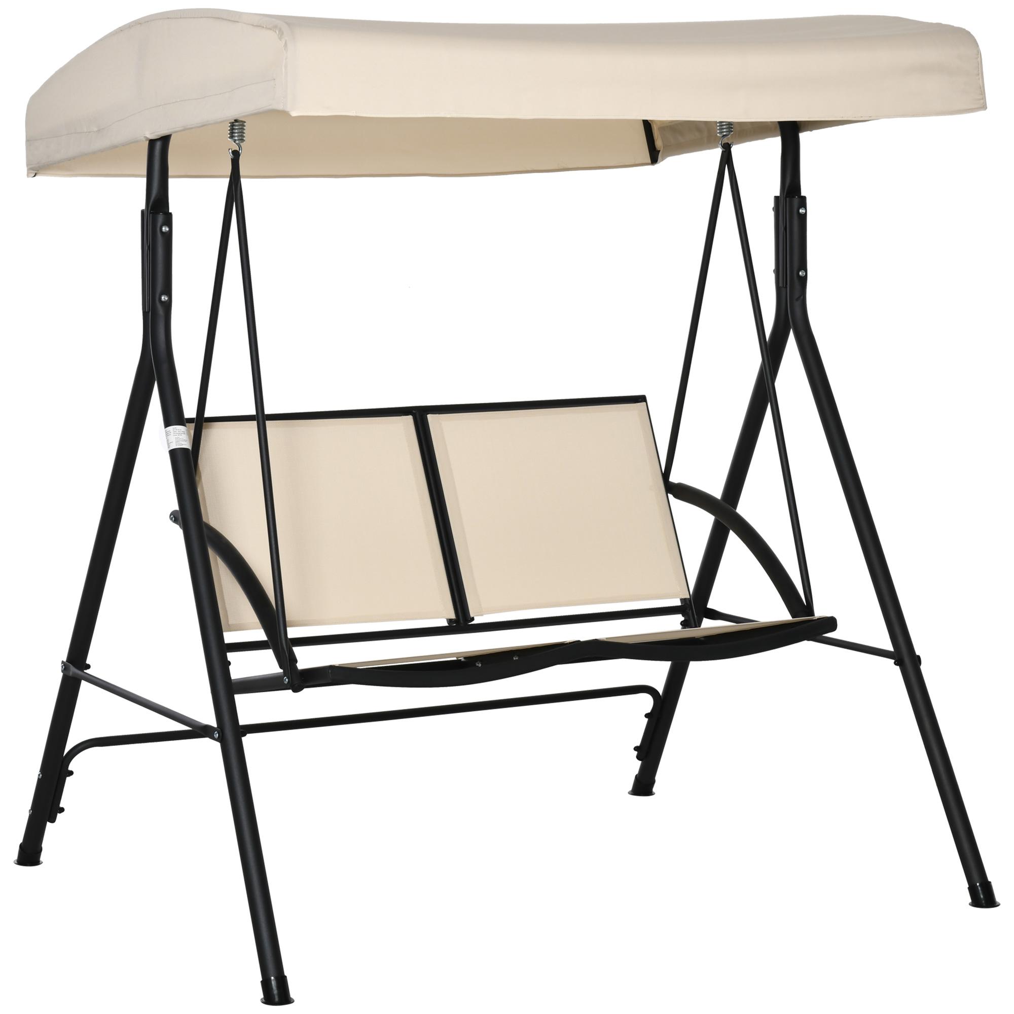 foto del prodotto dondolo 2 posti 140x118x162 cm in acciaio e poliestere beige