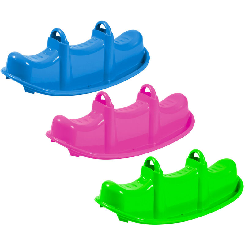 foto del prodotto dondolo 3 posti 104x44x37 cm in plastica blu o rosa o verde