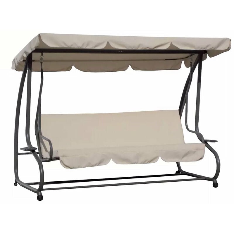 foto del prodotto dondolo 3 posti da giardino cm in acciaio becker rodi beige