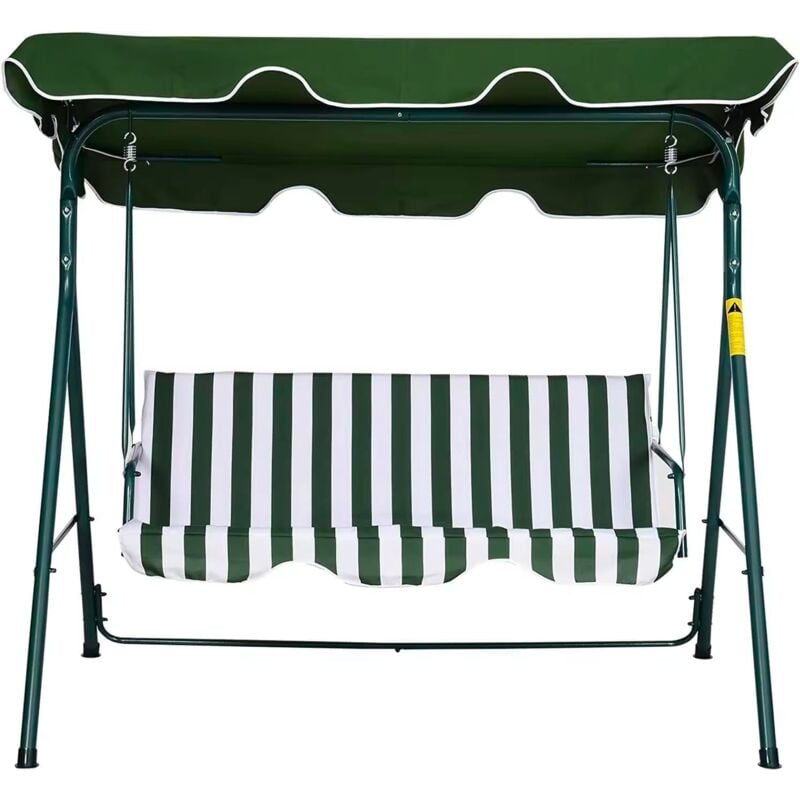 foto del prodotto dondolo 3 posti da giardino cm in acciaio becker swing bianco e verde