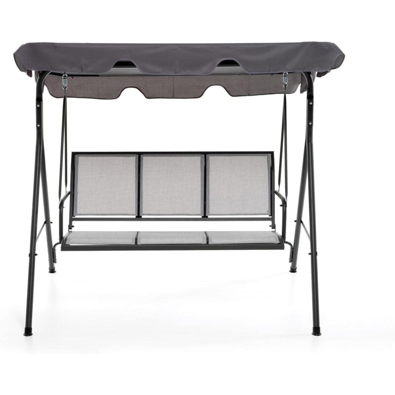 foto del prodotto dondolo 3 posti ocean mod. m0790 03 colore antracite metallo 170x118x155 cm