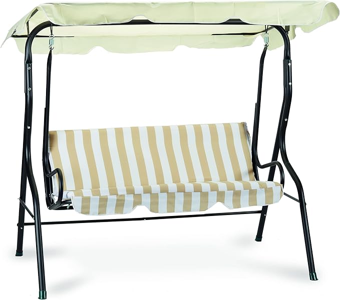 foto del prodotto dondolo a 3 posti colore beige d953004