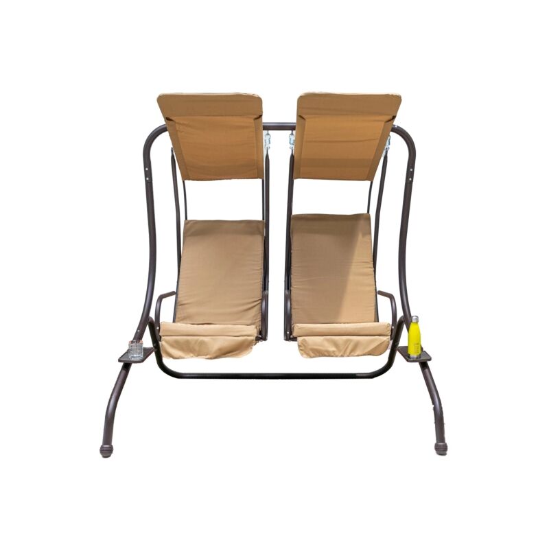 foto del prodotto dondolo da esterno a 2 posti eurogarden swing in metallo tortora 170x132x170 cm