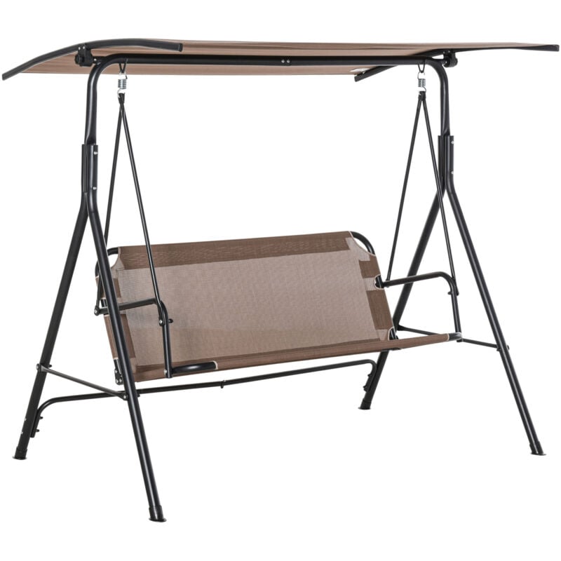 foto del prodotto dondolo da giardino 2 posti con tettuccio parasole regolabile outsunny