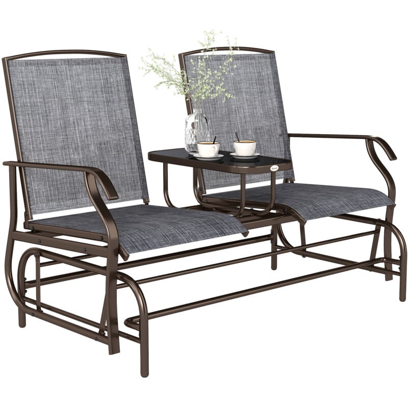 foto del prodotto dondolo da giardino a due posti con tavolino 81 147 100cm outsunny