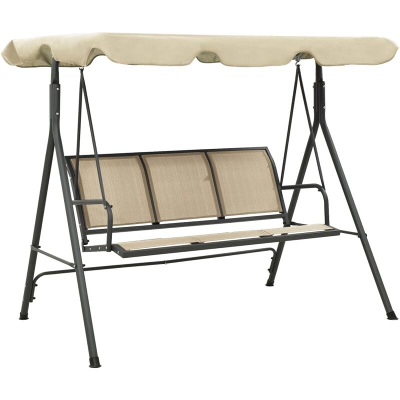 foto del prodotto dondolo da giardino con baldacchino antracite e sabbia cod mxl 73467