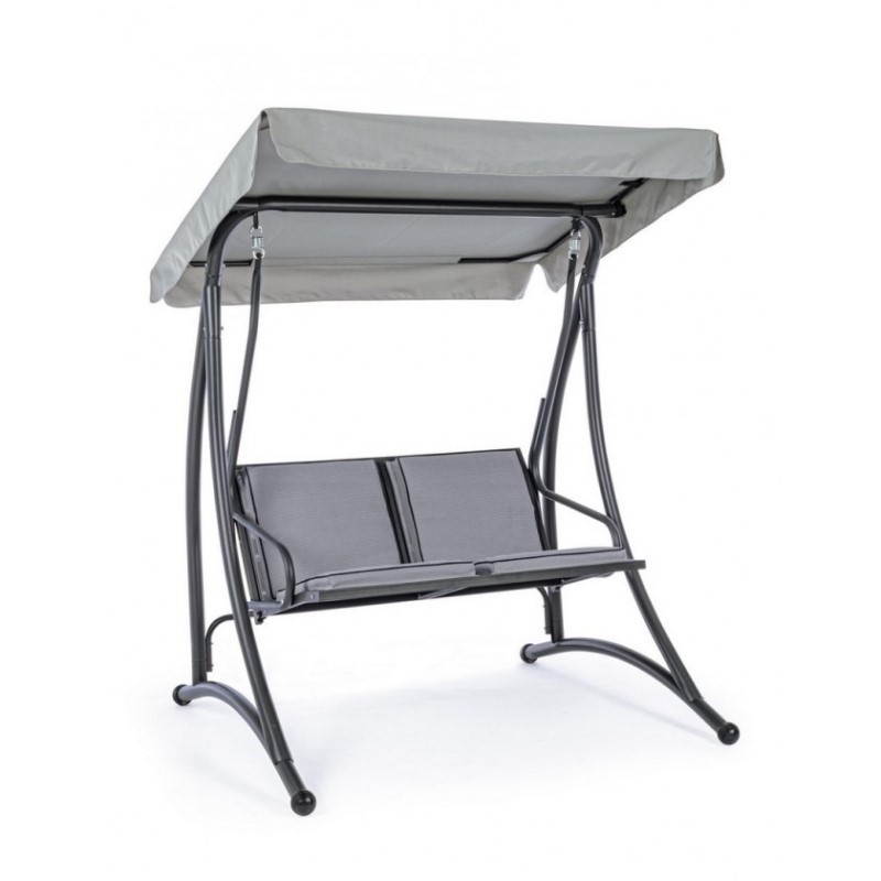 foto del prodotto dondolo in acciaio due posti antracite grely 145x120x h185 cm