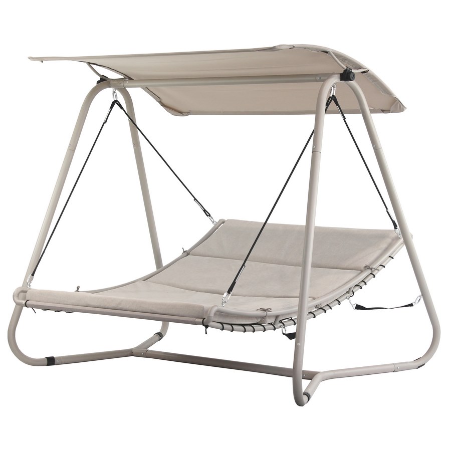 foto del prodotto dondolo letto da giardino imbottito 207x142xh172 cm con tettuccio regan talpa