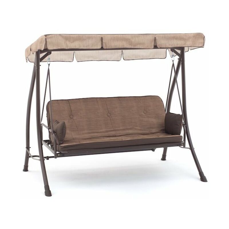 foto del prodotto dondolo letto mod. bali struttura in metallo colore beige 3 posti