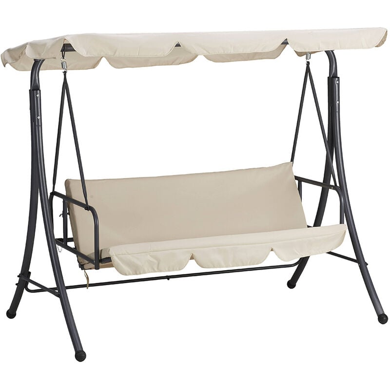 foto del prodotto dondolo sofa 3 posti con schienale reclinabile per funzione letto beige bali