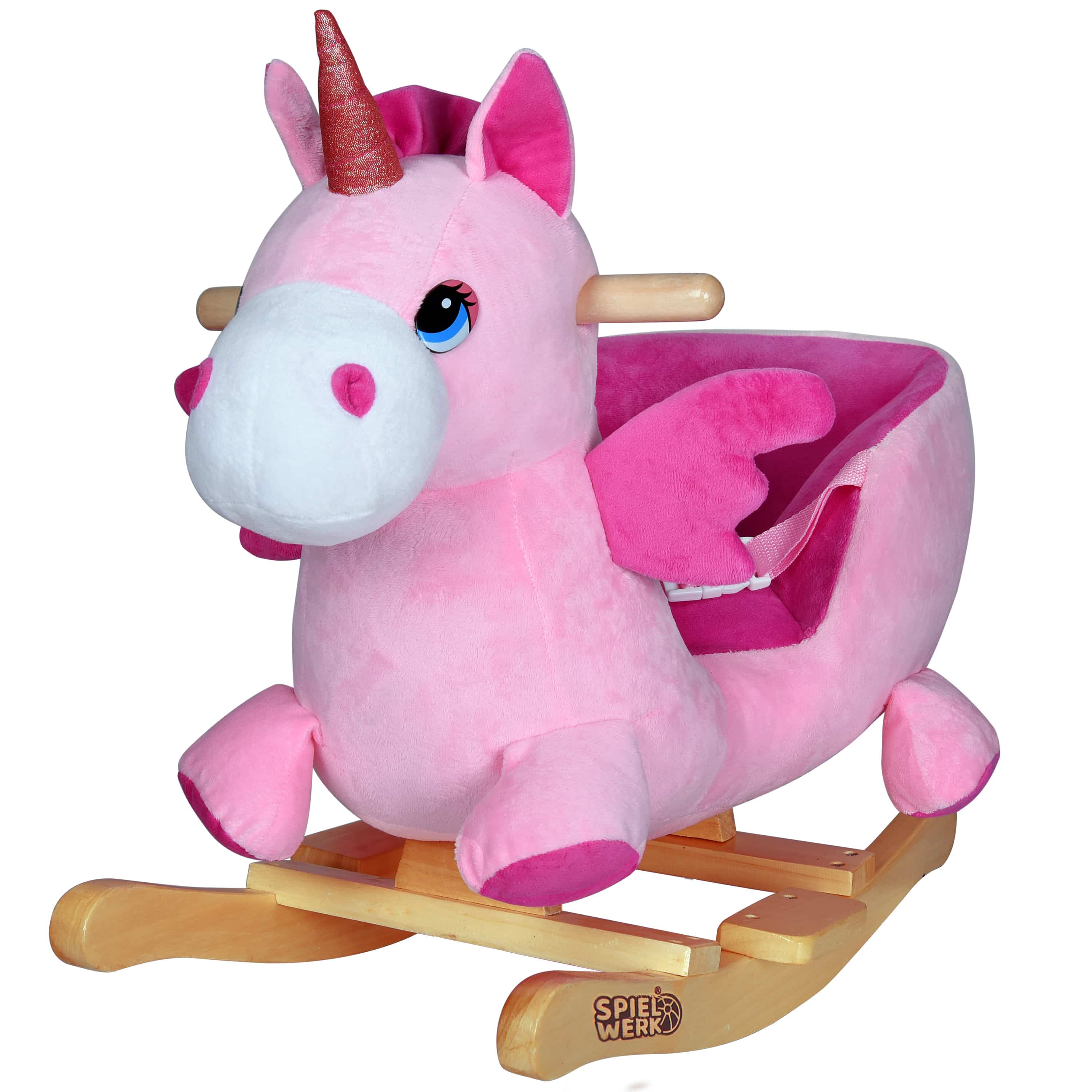 foto del prodotto dondolo unicorno con cintura di sicurezza