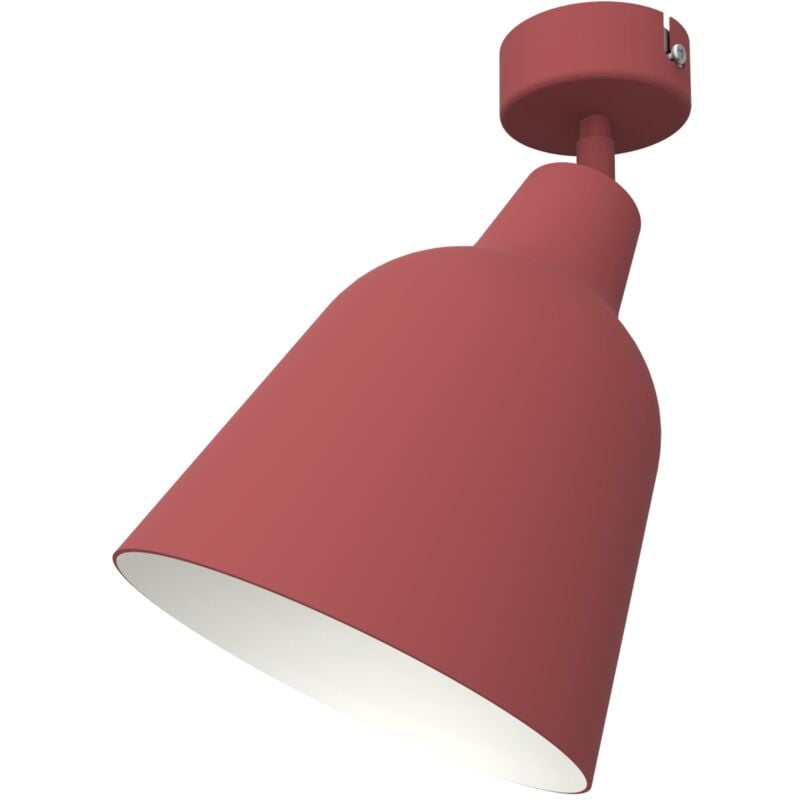 foto del prodotto dong plafoniera, 1x e27, max 42w, metallo, rosso cowhide bianco, d.16cm lumicom