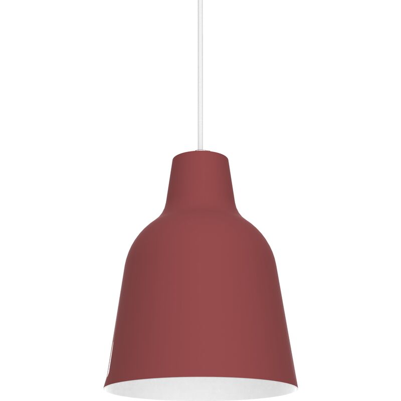 foto del prodotto dong sospensione, 1x e27, max 42w, metallo, rosso cowhide bianco, d.16cm lumicom