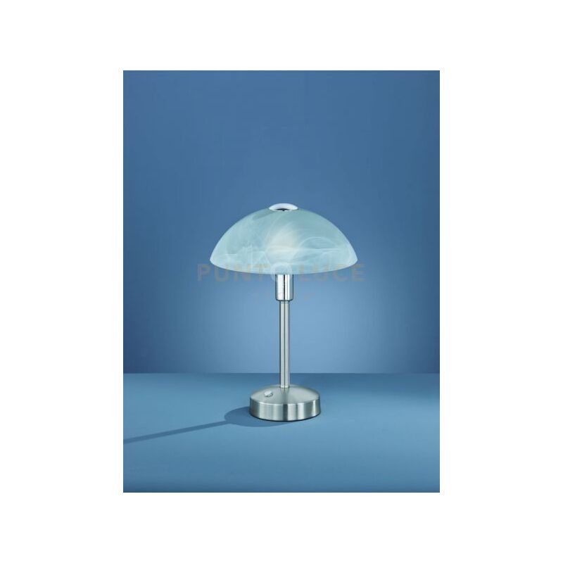 foto del prodotto donna lampada da tavolo led 4,5w 1x 450lm, 3000k con vetro alabastro e montatura acciaio satinato con touch dimmer 4 intensita h. 30cm, d.22,5cm