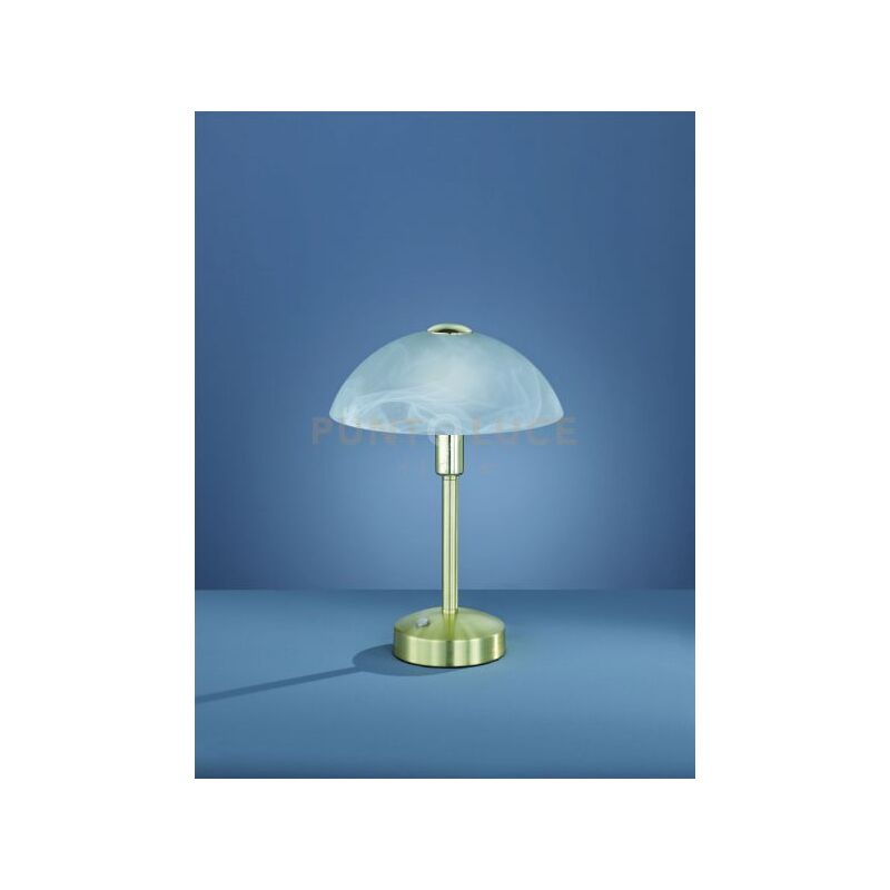 foto del prodotto donna lampada da tavolo led 4,5w 1x 450lm, 3000k con vetro alabastro e montatura ottone satinato con touch dimmer 4 intensita h. 30cm, d.22,5cm