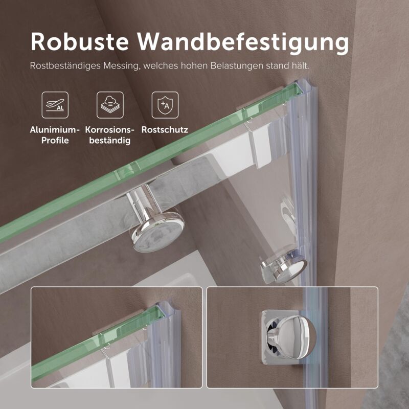 foto del prodotto doporro box doccia 135x195cm, box doccia a nicchia cabina bagno vetro di sicurezza esg vetro trasparente incluso rivestimento teramo04 2