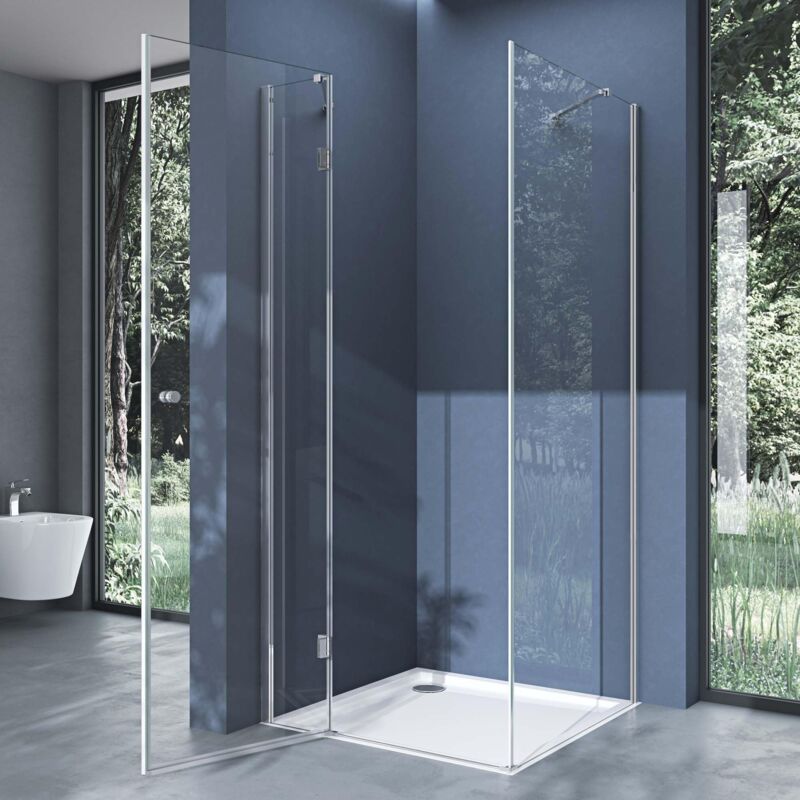 foto del prodotto doporro box doccia 70x80x190cm, cabina bagno vetro di sicurezza esg vetro trasparente incluso rivestimento facile da pulire ravenna05k