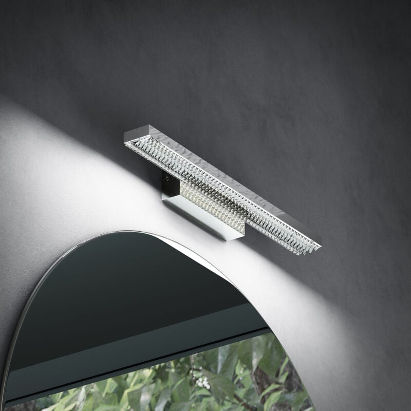 foto del prodotto doporro lampada da specchio a led per bagno, applique specchio illuminazione da parete, luce per trucco, luce bianca cromo, 40cm, 9w, 6000k