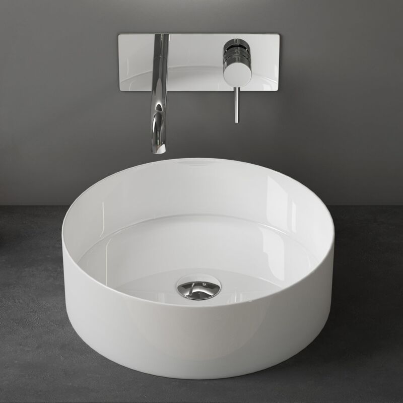 foto del prodotto doporro lavabo da appoggio 31x31x11cm, lavandino bagno br ssel203 in ceramica con nano rivestimenti inclusi, bianco