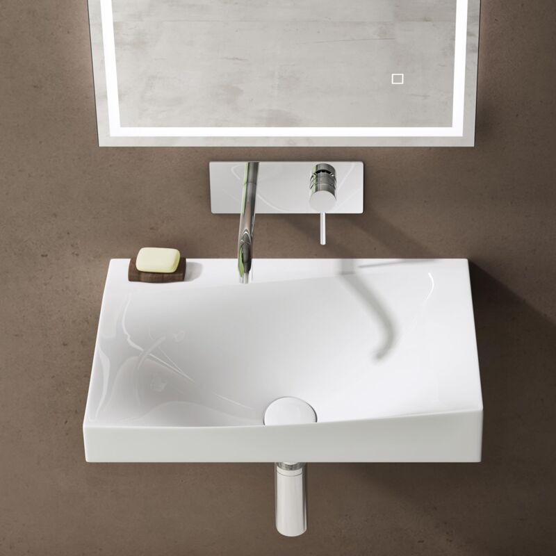 foto del prodotto doporro lavabo da appoggio 60cm, lavabo bagno sospeso lavandino bagno angolare colossum6035 600 lavabo da minerale fuso