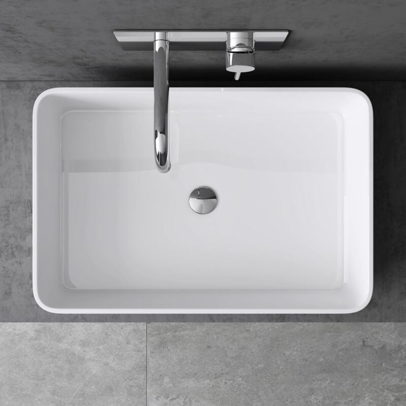 foto del prodotto doporro lavabo da appoggio 60x40x15cm, lavandino bagno rettangolare lavandino da minerale fuso colossum102