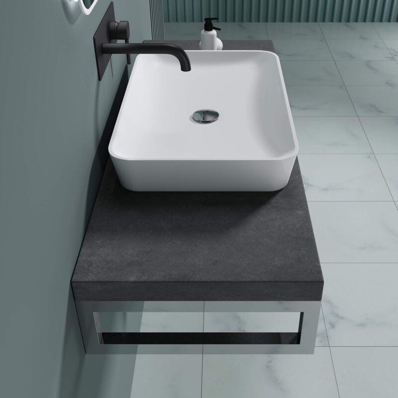 foto del prodotto doporro mensola portalavabo, mensolone per arredobagno sospeso da 45cmx140cm per lavabi d appoggio