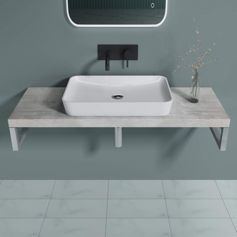foto del prodotto doporro mensola portalavabo, mensolone per arredobagno sospeso da 50cmx120cm per lavabi d appoggio