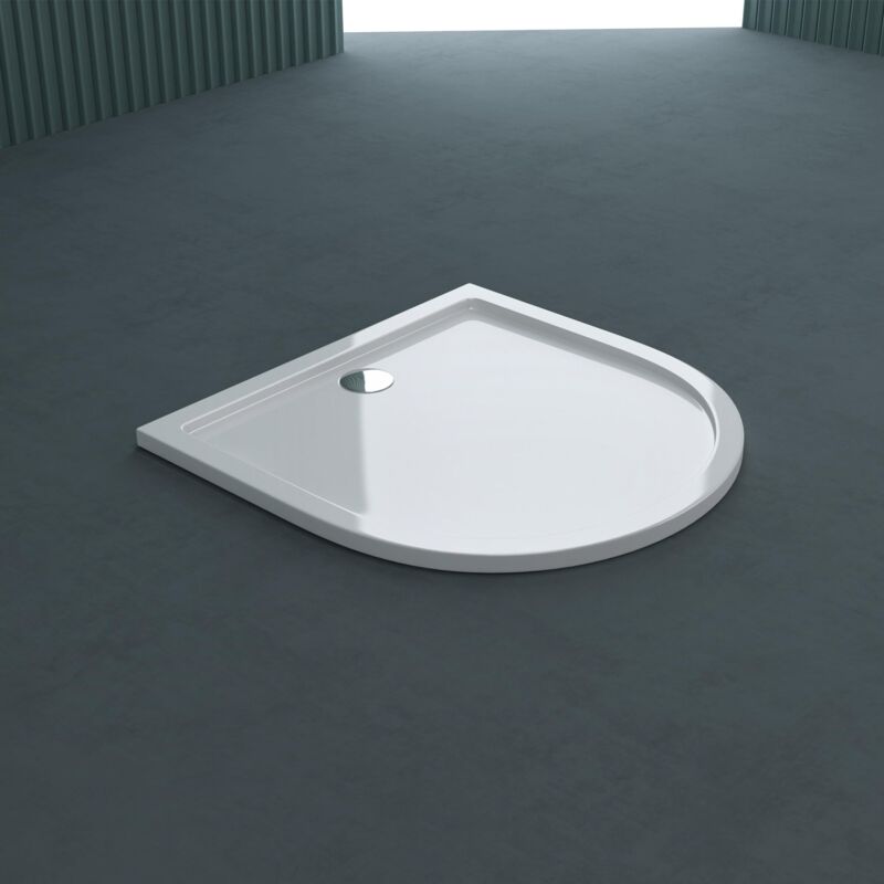 foto del prodotto doporro piatto doccia 90x90x4cm in acrilico faro4w, forma semicircolare, bianco