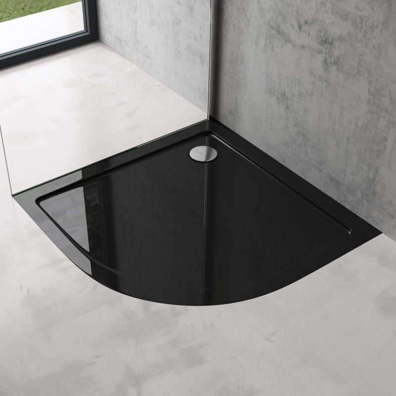 immagine 0 del prodotto doporro piatto doccia angolare semicircolare altezza 4 cm ultra flat in acrilico bianco lucido 100x100 cm piletta inclusa al01 faro3
