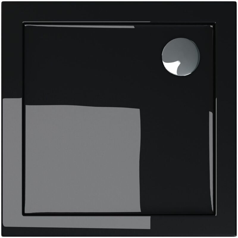 foto del prodotto doporro piatto doccia in acrilico 70 x 70 cm spessore 4 cm quadrato nero resistente a urti e graffi design bordato rinforzato faro1