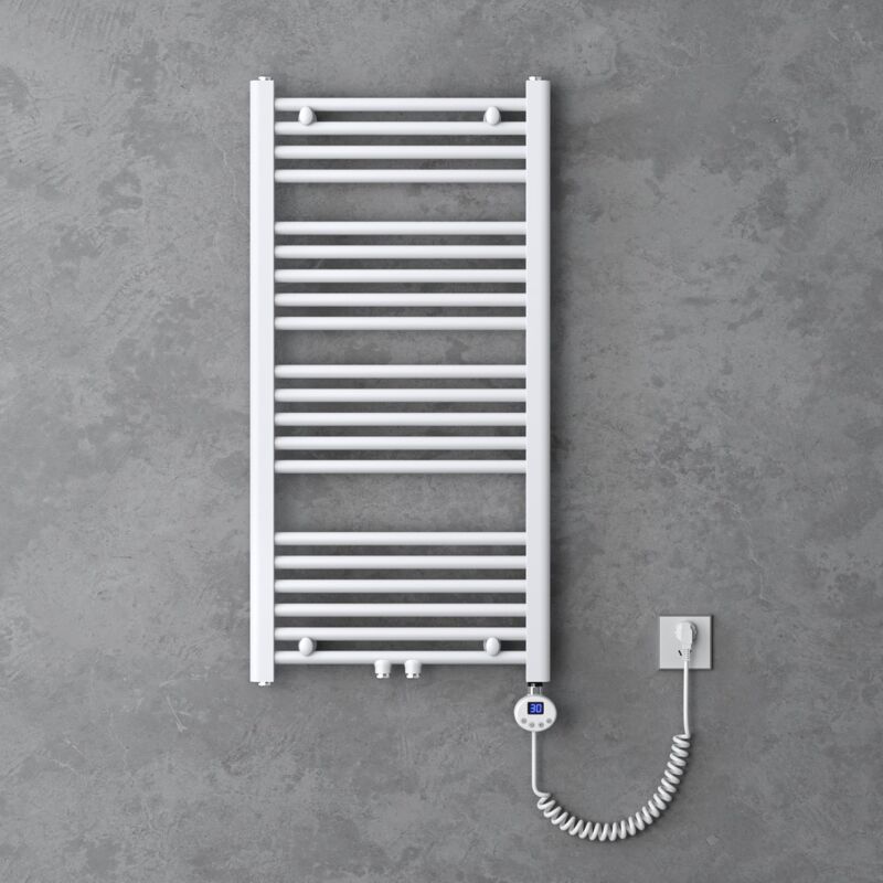 foto del prodotto doporro radiatore piatto 100x50cm con elemento riscaldante 600w, radiatore scaldasalviette termoarredo da bagno riscaldamento elettrico o da acqua