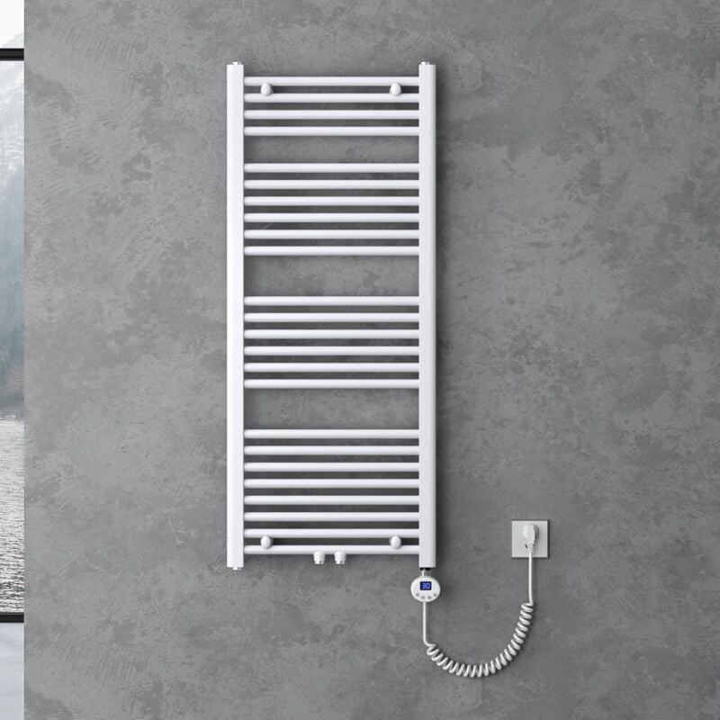 immagine 0 del prodotto doporro radiatore piatto 120x50cm con elemento riscaldante 600w, radiatore scaldasalviette termoarredo da bagno riscaldamento elettrico o da acqua