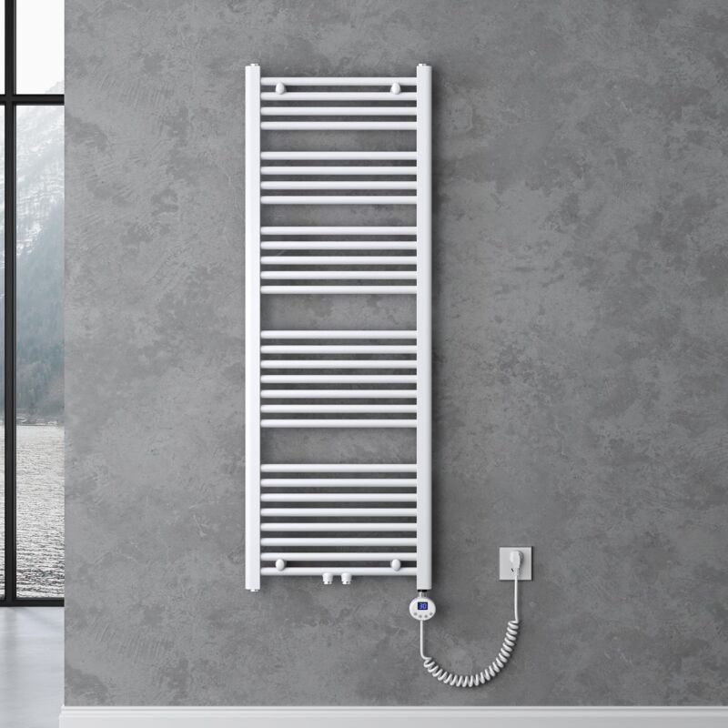 foto del prodotto doporro radiatore piatto 140x60cm con elemento riscaldante 800w, radiatore scaldasalviette termoarredo da bagno riscaldamento elettrico o da acqua
